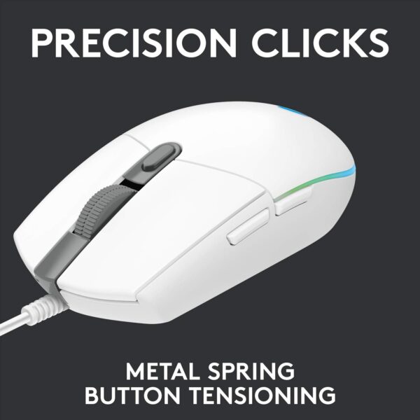 Logitech G102 Light Sync Gaming Mouse (White) 5