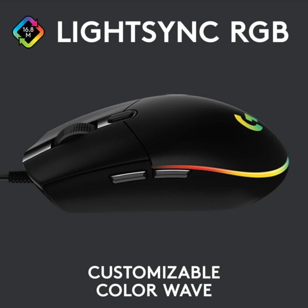 Logitech G102 Light Sync Gaming Mouse (Black) 7