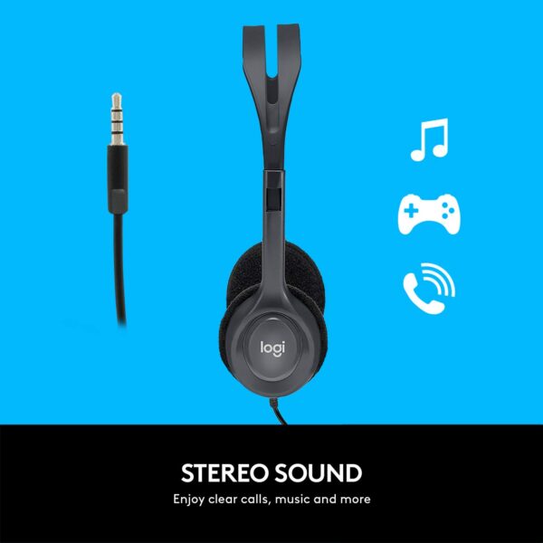 Logitech H111 Wired Headset (Black) 5