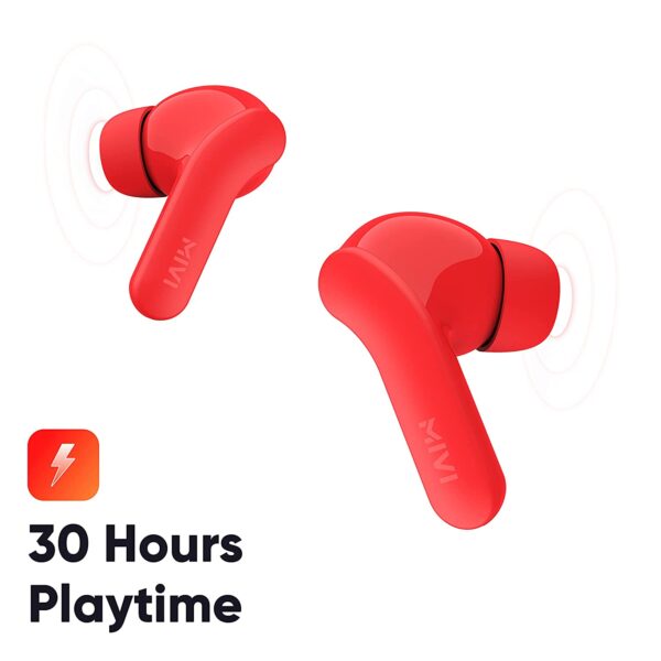 Mivi DuoPods A25 True Wireless Earbuds Powerful Bass, Touch Control - (Red) 3