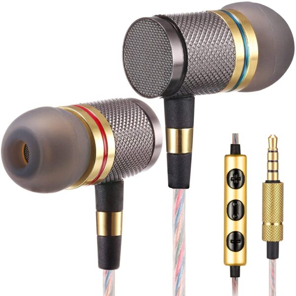 PTron Aristo in-Ear Wired Headphones with Mic - (Gold) 1