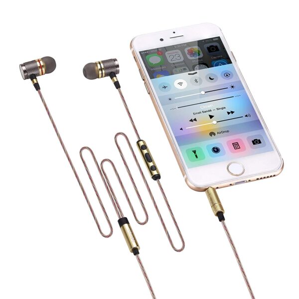 PTron Aristo in-Ear Wired Headphones with Mic (Gold) 5