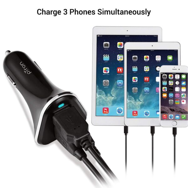 PTron Bullet 3.1A Fast Charging Car Charger (Black) 4