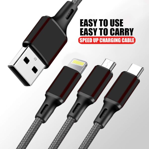WeCool Nylon Braided Multifunction Fast Charging Cable 3