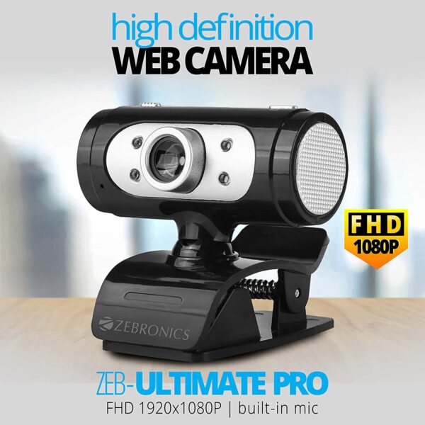 Zebronics Zeb-Ultimate Pro (Full HD) 1080p/30fps Webcam (Black) 2