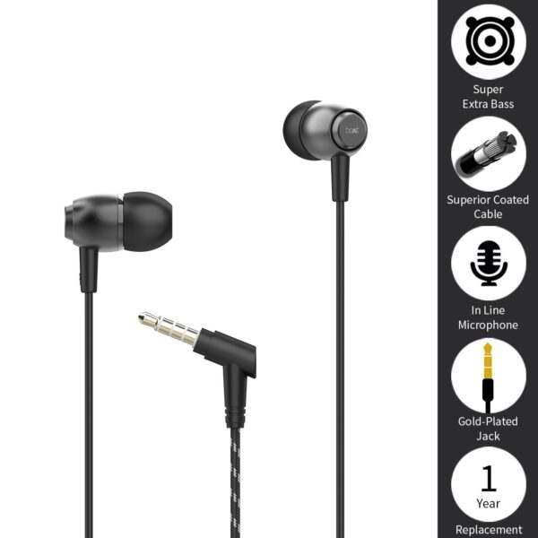 boAt Bassheads 162 in Ear Wired Earphones with Mic(Black) 6