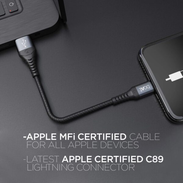 boAt LTG 200 Lightning Apple MFi Certified Cable (Mercurial Black) 4