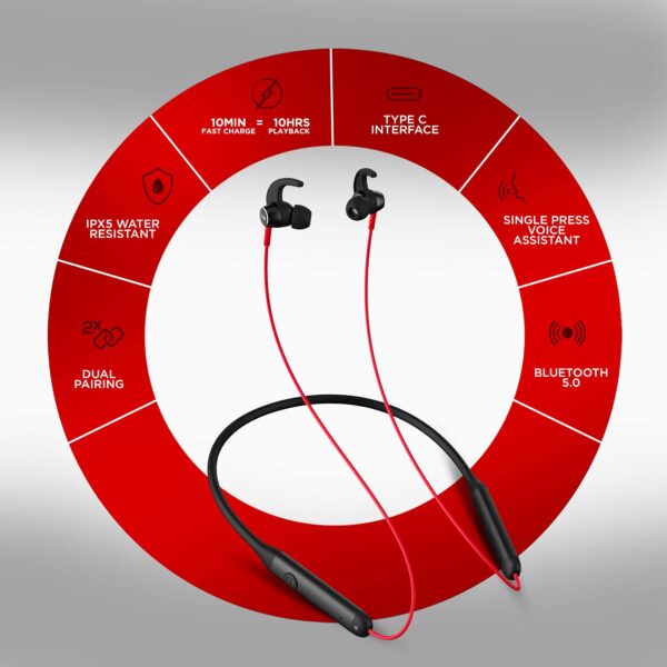 boAt Rockerz 330 Wireless Neckband(Raging Red) 6