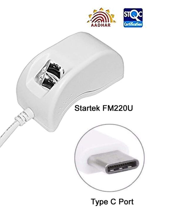Startek FM220U Fingerprint Scanner with Type C Port (White) 2