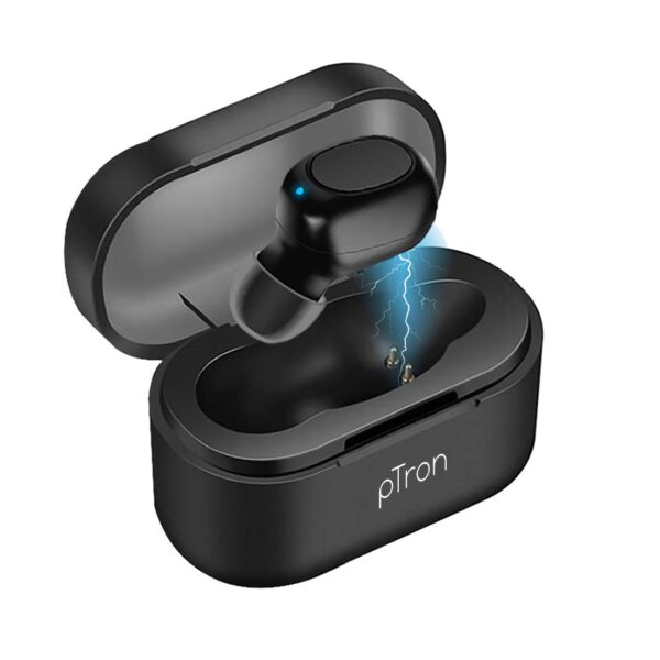 pTron Atom in-Ear Mono Bluetooth 5.0 Wireless Headphone (Black) 1