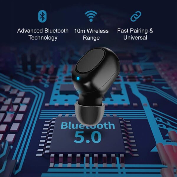 pTron Atom in-Ear Mono Bluetooth 5.0 Wireless Headphone (Black) 5