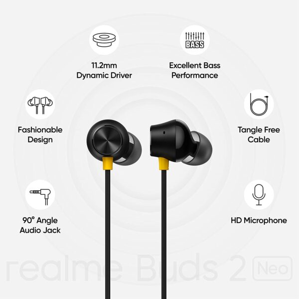 realme Buds 2 Neo in-Ear Wired Earphones (Black) 5