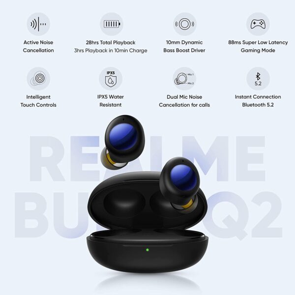 realme Buds Q2 with ANC True Wireless Earbuds (Active Black) 7
