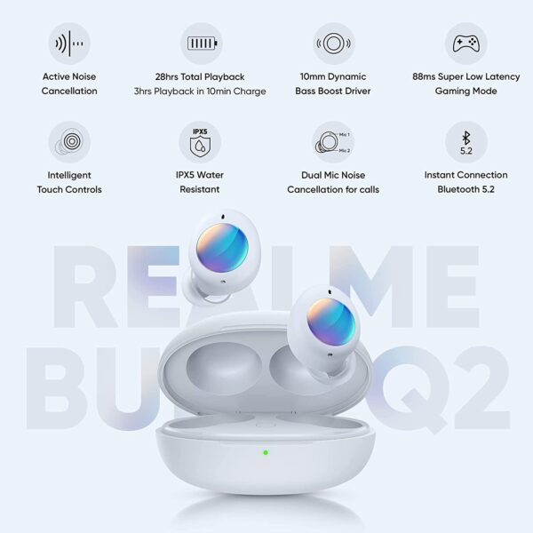 realme Buds Q2 with ANC True Wireless Earbuds (Grey) 6