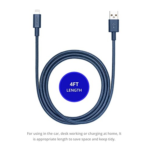 AUSMO XTRA CORE Lightning Rapid Charge Cable (Underwater Blue) 5