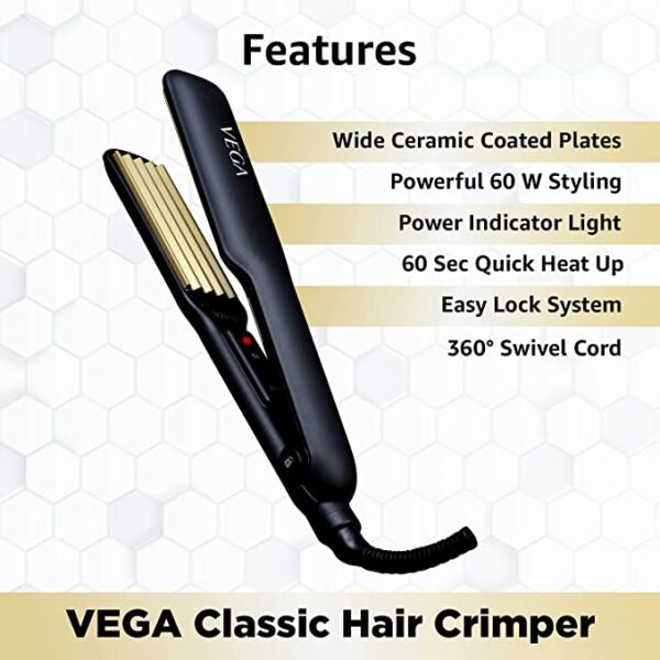 VEGA Classic Hair Crimper With Quick Heat VHCR-01 (Black) 3