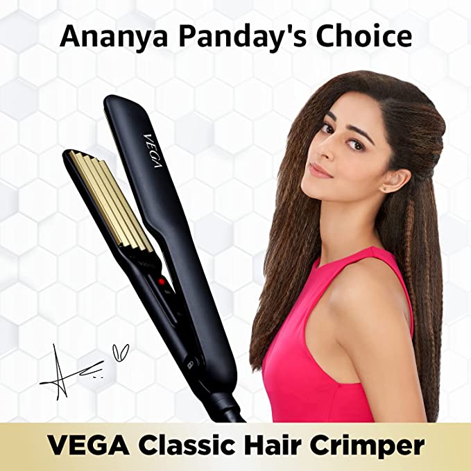 VEGA Classic Hair Crimper With Quick Heat VHCR-01 (Black) - DukanDwar