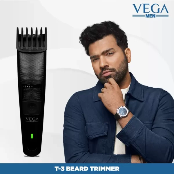 VEGA Men T3 Beard Trimmer For Men (Black) 2