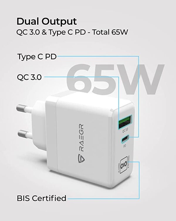 RAEGR RapidLink 1150 Charging Adapter 65W (White) 5