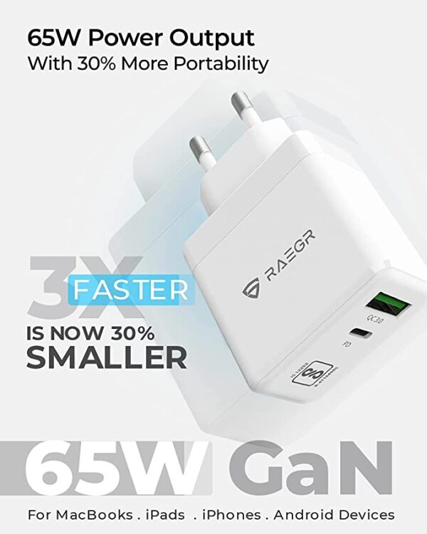 RAEGR RapidLink 1150 Charging Adapter 65W (White) 3