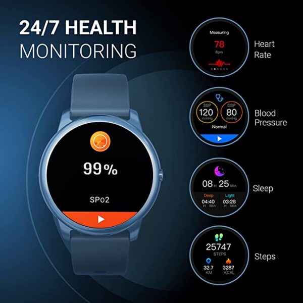 CrossBeats Orbit Bluetooth Calling Smart Watch (Metallic Blue) 4