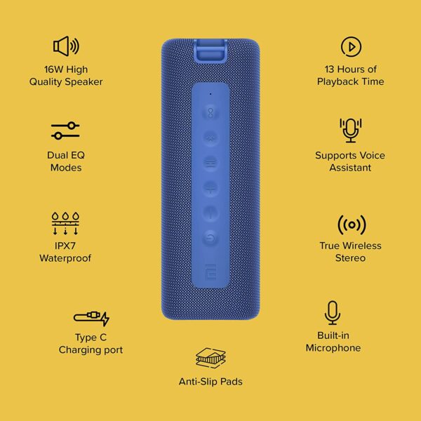 Mi Portable Bluetooth Speaker with Waterproof (Blue) 2