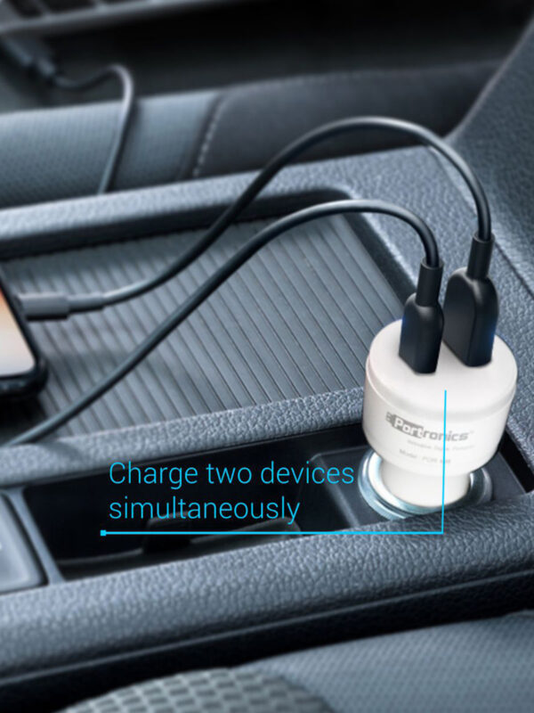 Portronics Car Charger Dual USB Ports (White) 6
