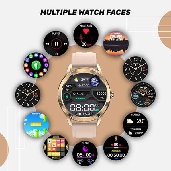 Fire-Boltt 360 SpO2 Display Round Smart Watch (Gold) 6