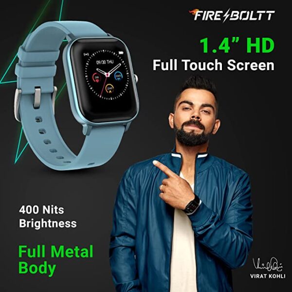 Fire-Boltt SpO2 Full Touch 1.4 inch Smart Watch (Blue) 4