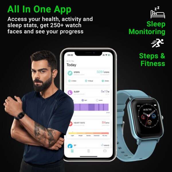 Fire-Boltt SpO2 Full Touch 1.4 inch Smart Watch (Blue) 6