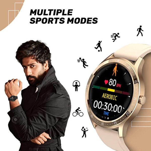 Fire-Boltt 360 SpO2 Display Round Smart Watch (Gold) 4