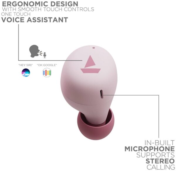 boAt Airdopes 381 Bluetooth Earbuds (Pink) 4