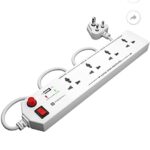 Portronics Power Plate 4 Extension Board with 1 USB (White)