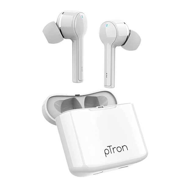 pTron Bassbuds Lite V2 Truely Wireless Earbuds (White) 1