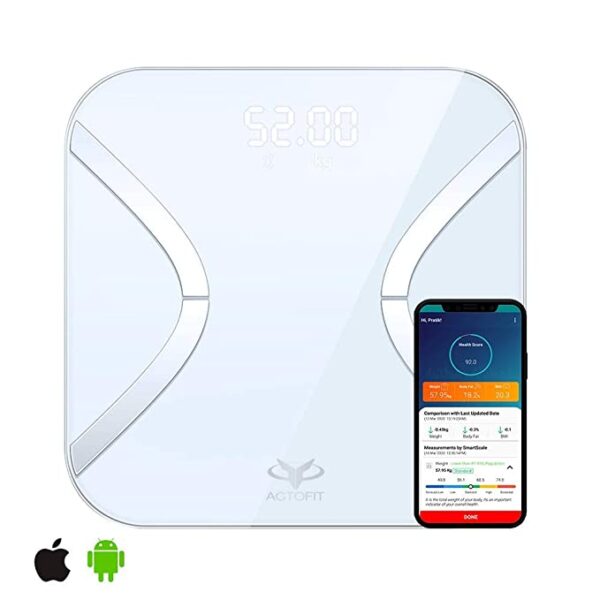 Actofit Smart Scale Lite Digital Body Weighing scale - White 1