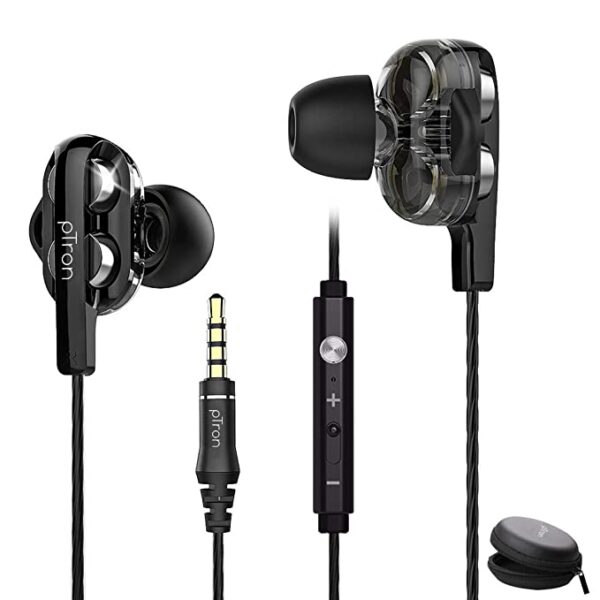 PTron Boom Ultima Dual-Driver Wired Earphones (Black) 1