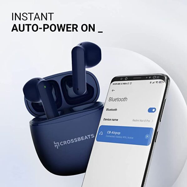 Crossbeats Airpop True Wireless Earbuds with (Blue) 5