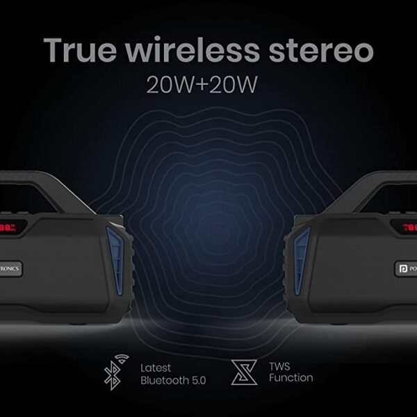 Portronics Chime 20W TWS Wireless Bluetooth Speaker (Blue) 3
