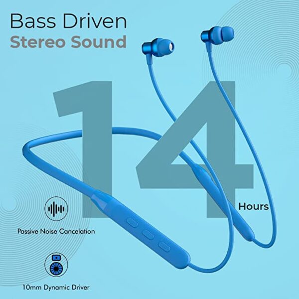 PTron Tangent Evo Bluetooth Wireless Neckband with Deep Bass (Blue) 3