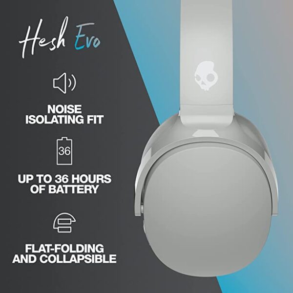 Skullcandy Hesh Evo Wireless Over Ear Headphones (Light Grey Blue) 3