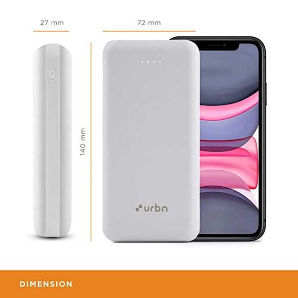 URBN 20000mAh Li-Polymer Ultra Compact Power Bank with (White) 4