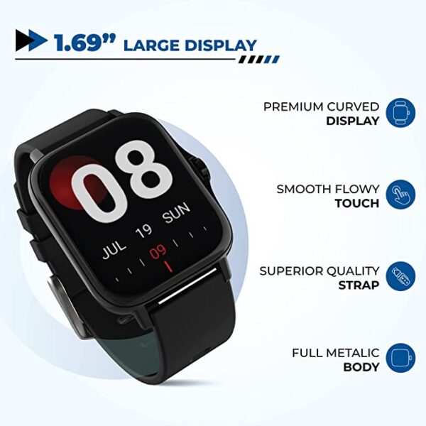 Hammer Pulse 2.0 Smart Watch With Bluetooth Calling (Black) 3