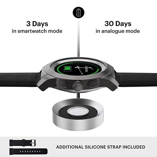 Noise NoiseFit Fusion Hybrid Smart Watch with Leather Strap (Classic Black) 5