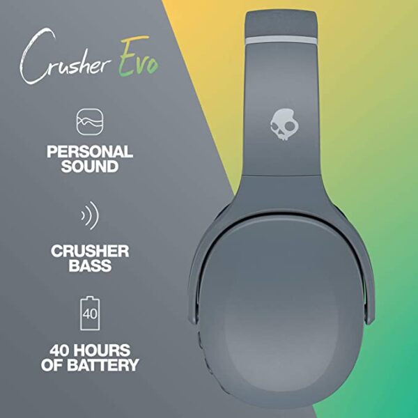 Skullcandy Crusher Evo Wireless Over-Ear Headphone (Chill Grey) 2