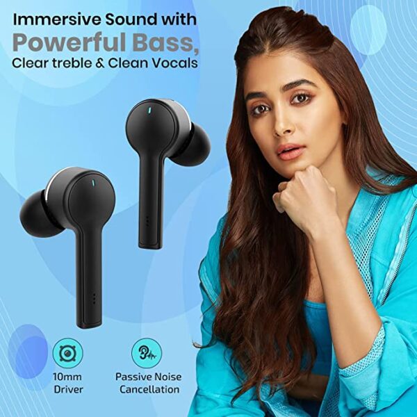 pTron Bassbuds Lite V2 Truely Wireless Earbuds (Black) 5
