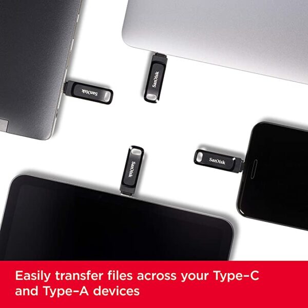 SanDisk Ultra 64GB Dual Drive Go Type C Pendrive (Black) 3