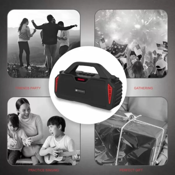 Portronics Chime 20W Wireless Bluetooth Speaker (Black Red) 5