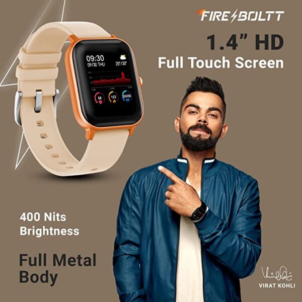 Fire-Boltt SpO2 Full Touch 1.4 inch Smart Watch (Gold) 3