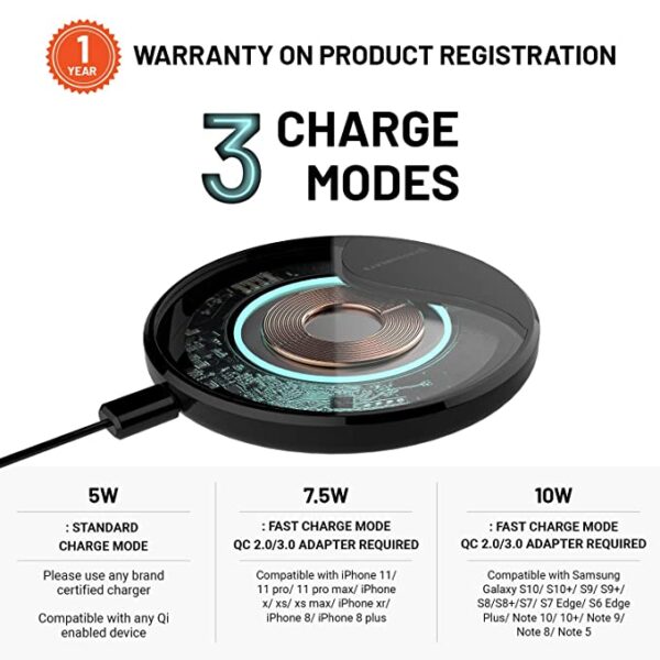 Crossbeats Turbo Fast Wireless Charger (Black) 3