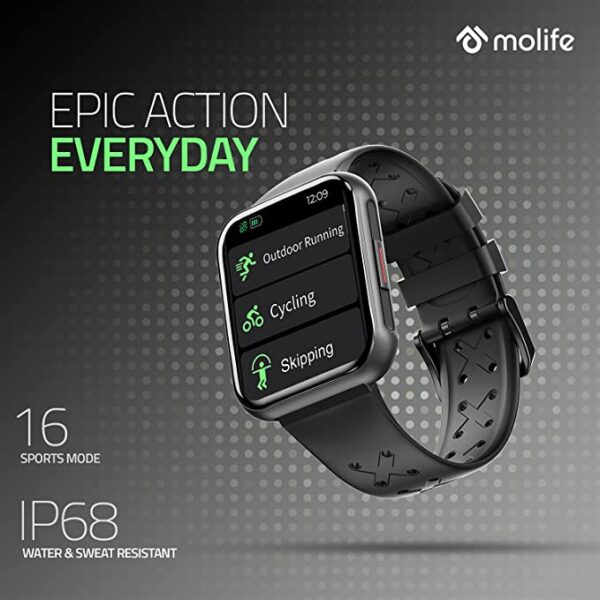 Molife Sense 320 Smart Watch 1.7 Inch Display (Grey Black) 6